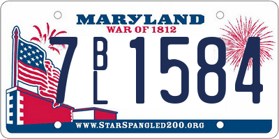 MD license plate 7BL1584