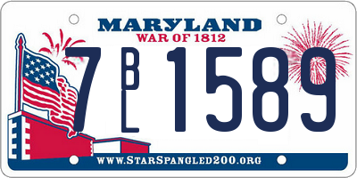 MD license plate 7BL1589