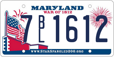 MD license plate 7BL1612