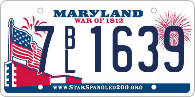 MD license plate 7BL1639