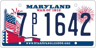 MD license plate 7BL1642