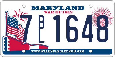 MD license plate 7BL1648