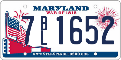 MD license plate 7BL1652