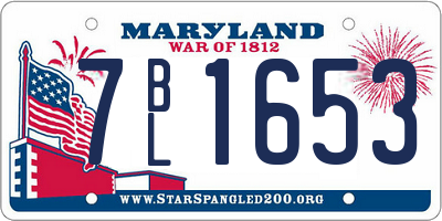MD license plate 7BL1653