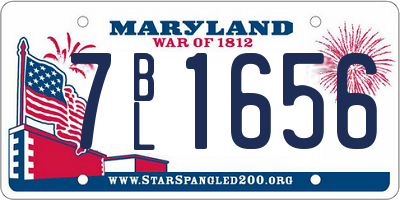 MD license plate 7BL1656