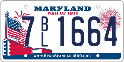MD license plate 7BL1664