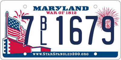 MD license plate 7BL1679