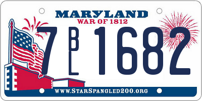 MD license plate 7BL1682