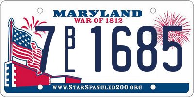 MD license plate 7BL1685