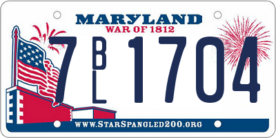 MD license plate 7BL1704