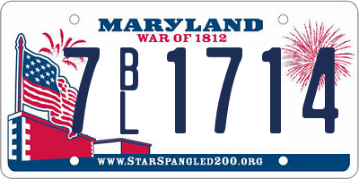 MD license plate 7BL1714