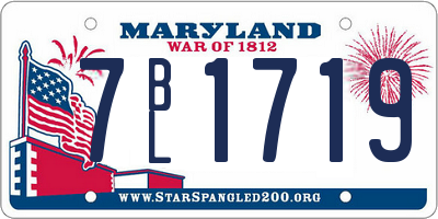 MD license plate 7BL1719