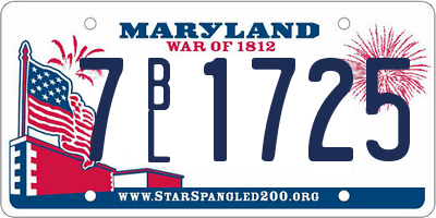MD license plate 7BL1725