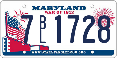 MD license plate 7BL1728