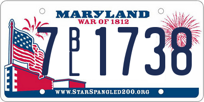 MD license plate 7BL1738