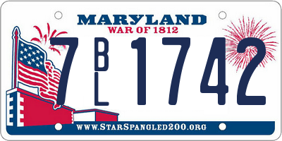 MD license plate 7BL1742