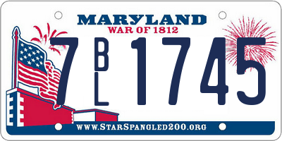 MD license plate 7BL1745