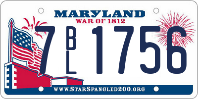 MD license plate 7BL1756