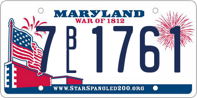 MD license plate 7BL1761