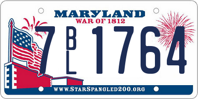 MD license plate 7BL1764