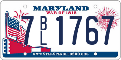 MD license plate 7BL1767