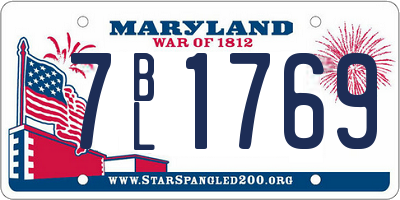 MD license plate 7BL1769