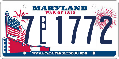 MD license plate 7BL1772