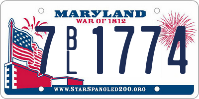 MD license plate 7BL1774