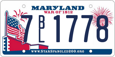 MD license plate 7BL1778