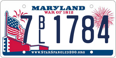 MD license plate 7BL1784