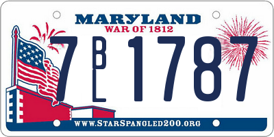 MD license plate 7BL1787
