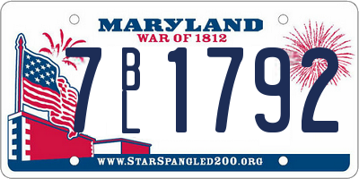 MD license plate 7BL1792