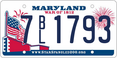 MD license plate 7BL1793