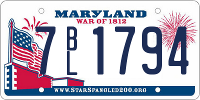 MD license plate 7BL1794