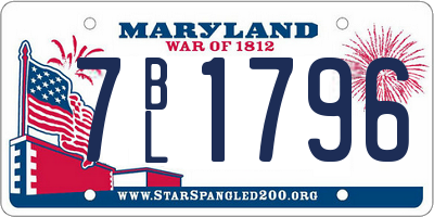 MD license plate 7BL1796