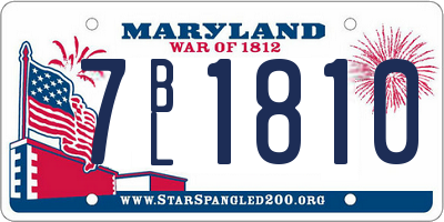 MD license plate 7BL1810