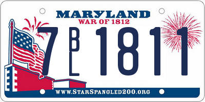 MD license plate 7BL1811