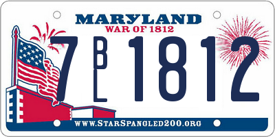 MD license plate 7BL1812