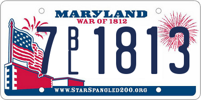 MD license plate 7BL1813