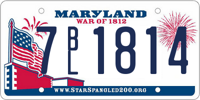MD license plate 7BL1814