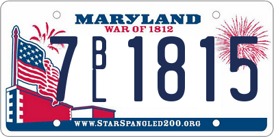 MD license plate 7BL1815