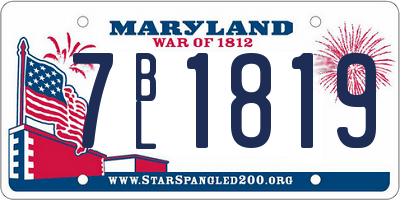 MD license plate 7BL1819