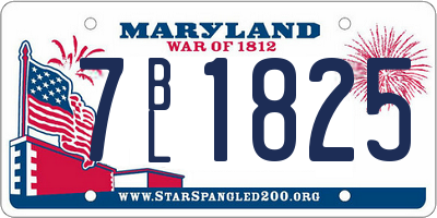 MD license plate 7BL1825