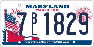 MD license plate 7BL1829