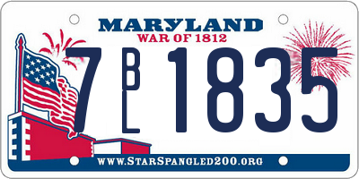 MD license plate 7BL1835
