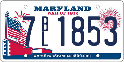 MD license plate 7BL1853