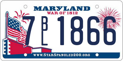 MD license plate 7BL1866