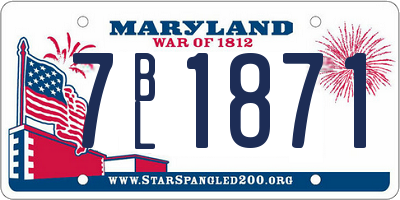 MD license plate 7BL1871