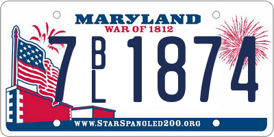 MD license plate 7BL1874
