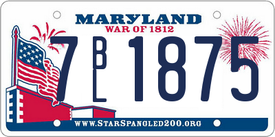 MD license plate 7BL1875